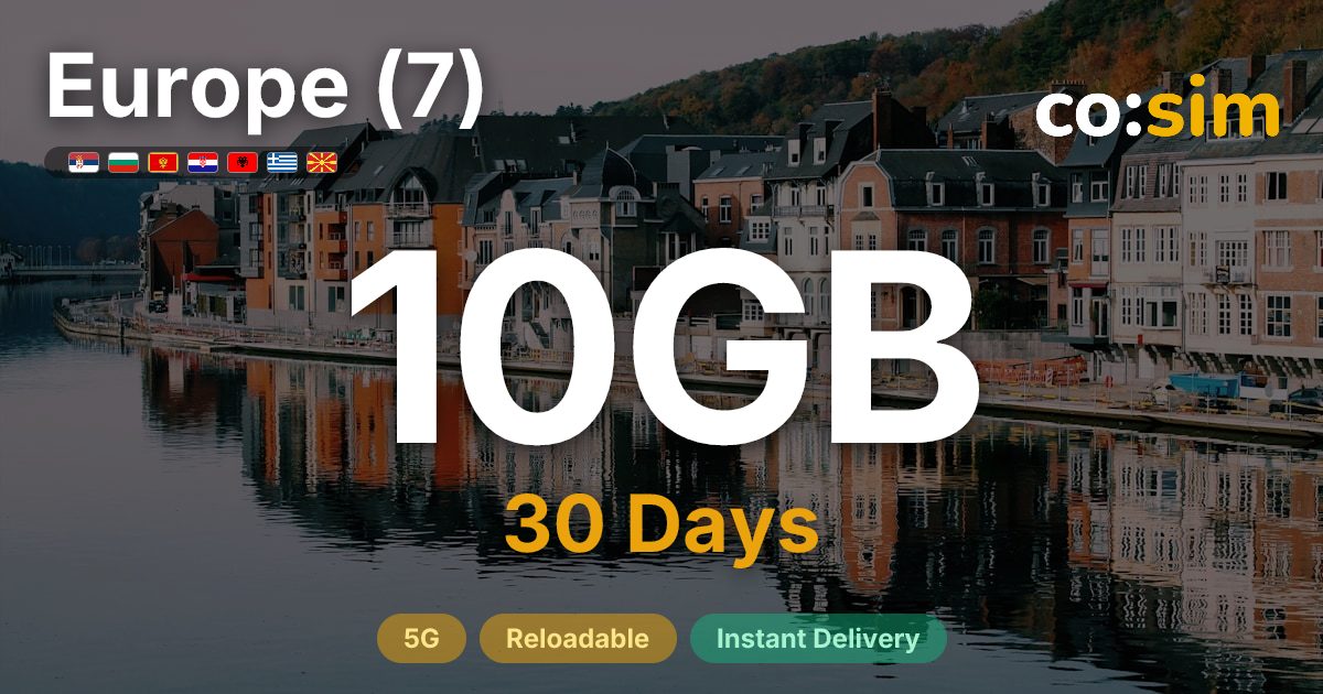 Europe (7) eSIM — 10GB