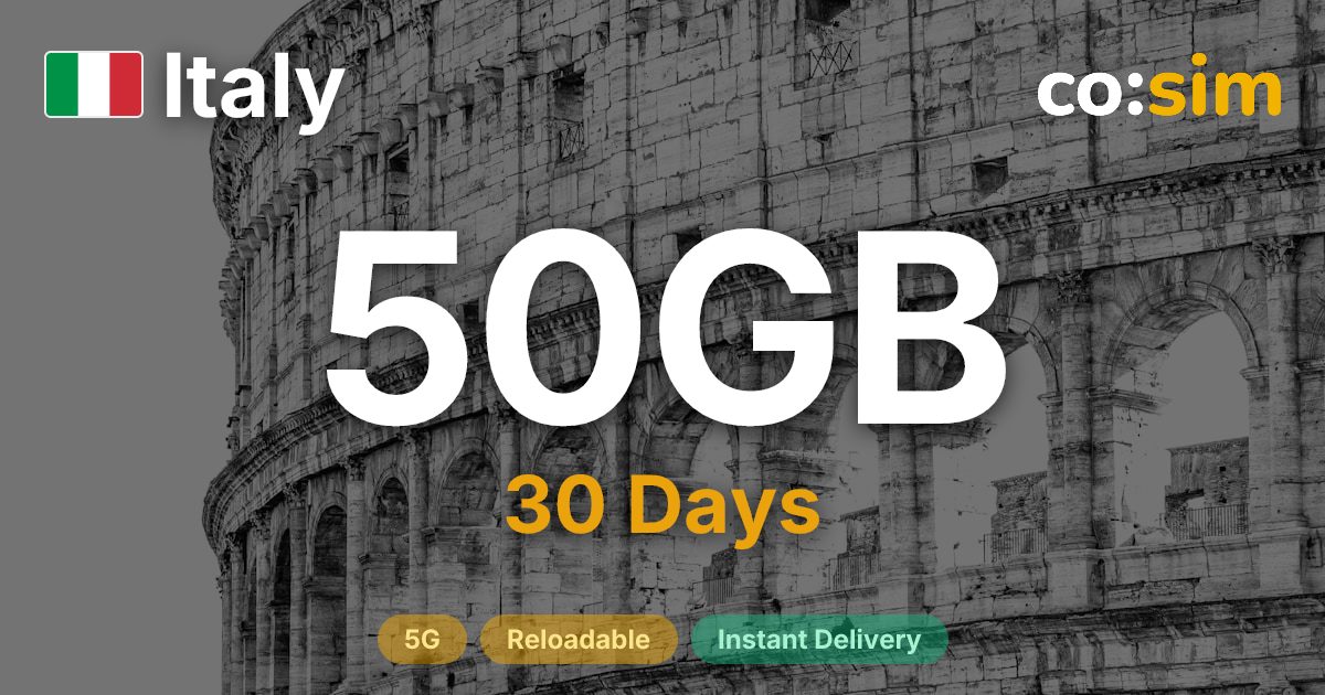 Italy eSIM — 50GB