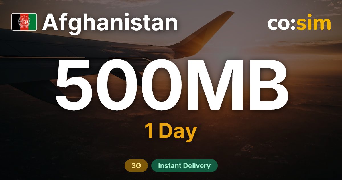 Afghanistan eSIM — 500MB+∞