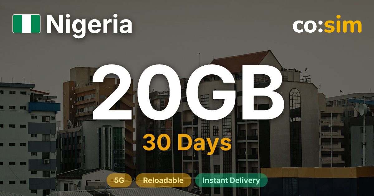 Nigeria eSIM — 20GB