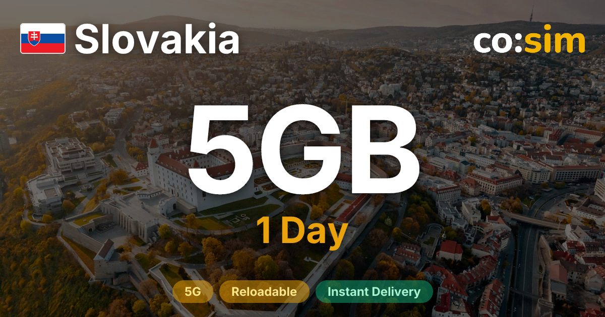 슬로바키아 eSIM — 5GB+∞