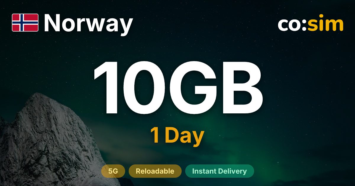 ノルウェー eSIM — 10GB+∞