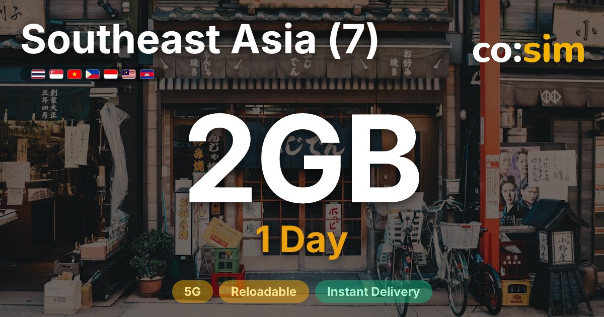 Southeast Asia (7) eSIM — 2GB+∞