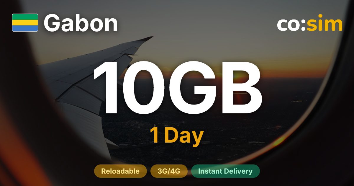 가봉 eSIM — 10GB+∞