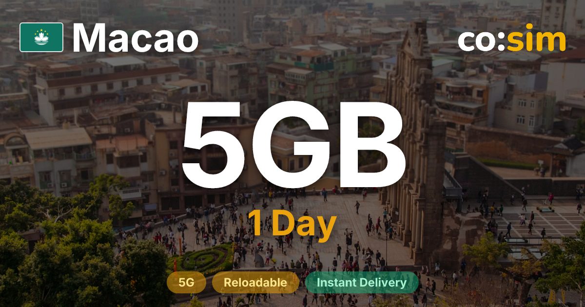 Macau eSIM — 5GB+∞