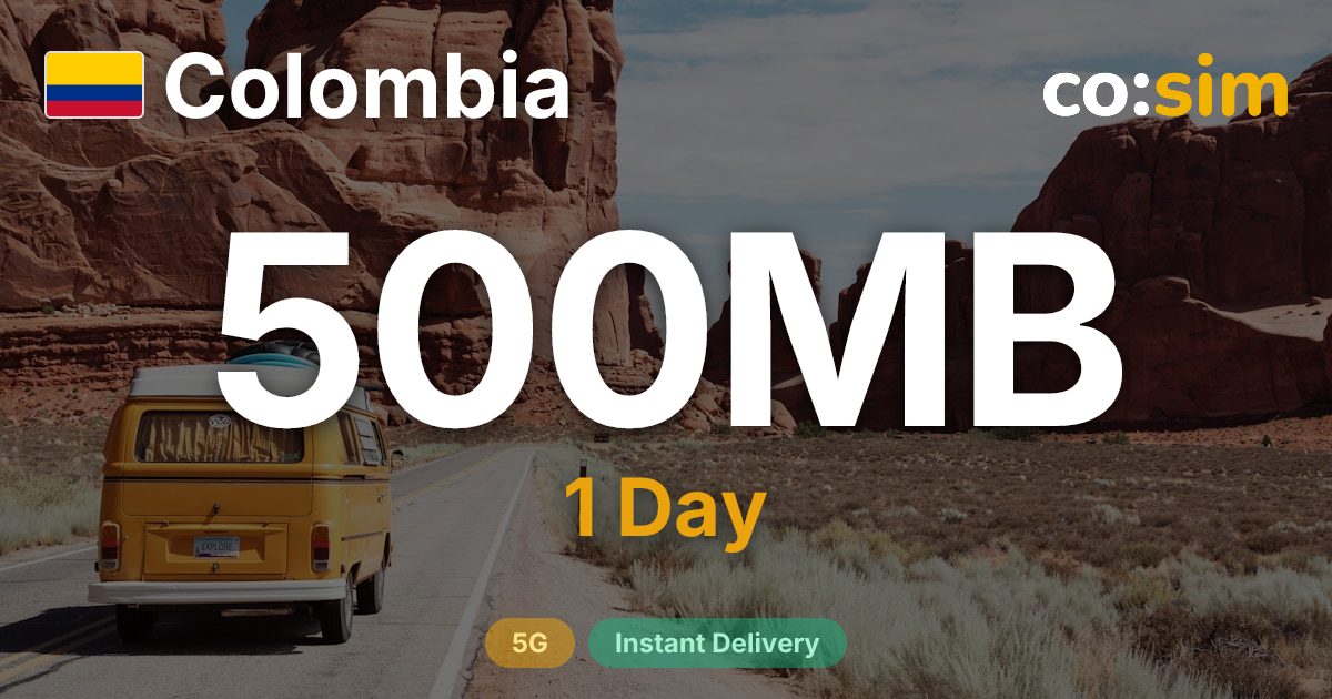 コロンビア eSIM — 500MB+∞