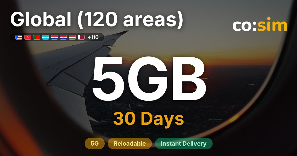 Global (120 areas) eSIM — 5GB