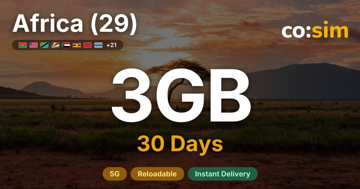 Africa (29) eSIM — 3GB