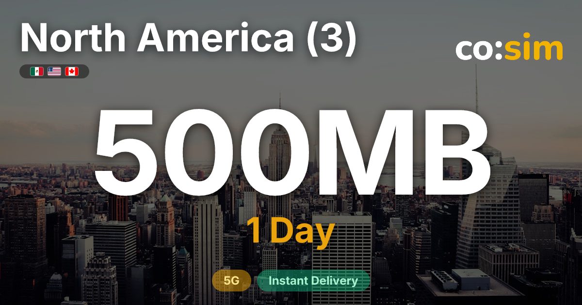 North America (US · CA · MX) eSIM — 500MB+∞