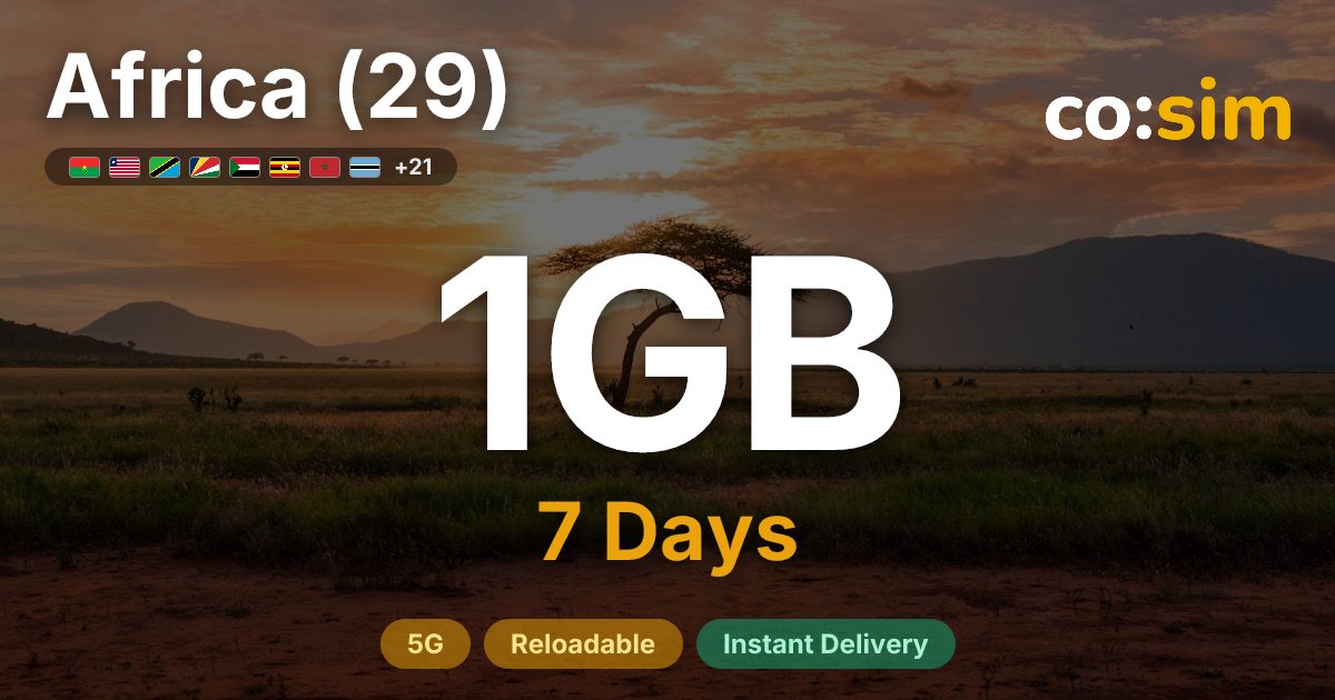Africa (29) eSIM — 1GB