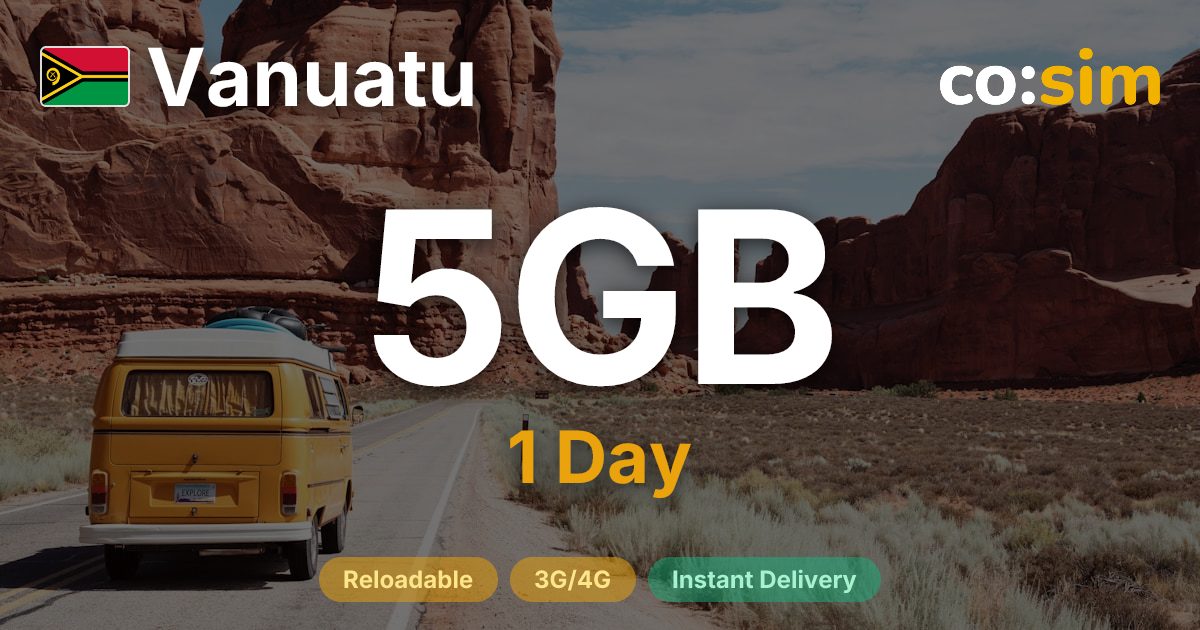Vanuatu eSIM — 5GB+∞