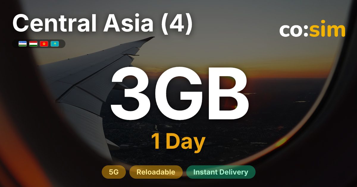 Central Asia (4, incl. Tajikistan) eSIM — 3GB+∞