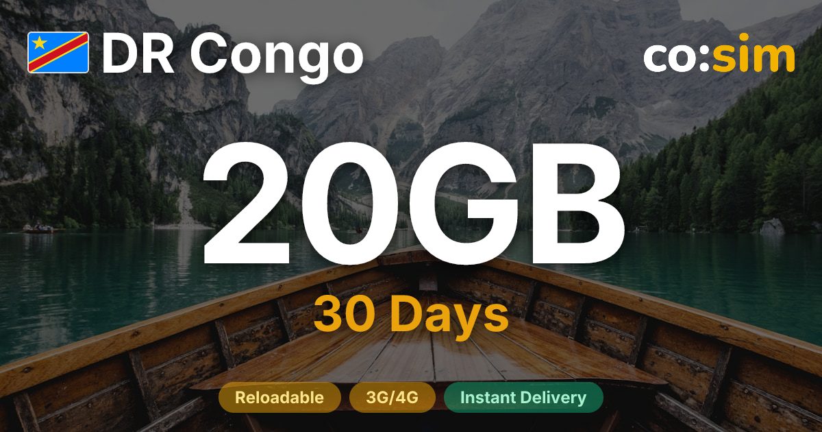 RD Congo eSIM — 20GB