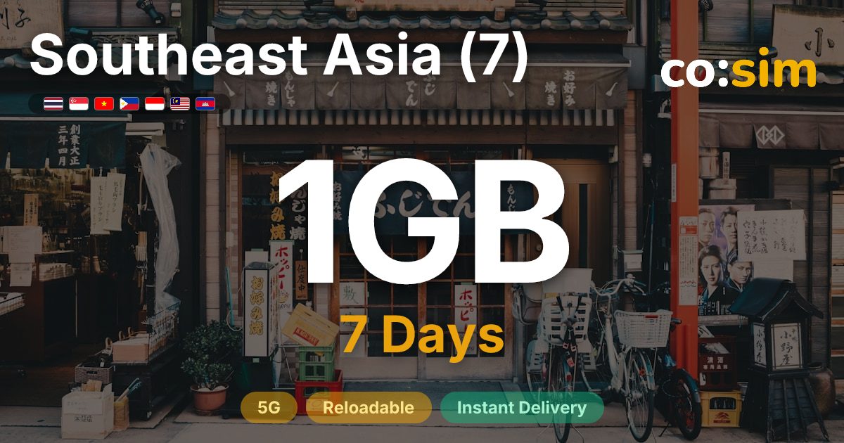 Southeast Asia (7) eSIM — 1GB