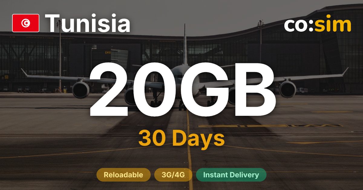 Tunisia eSIM — 20GB
