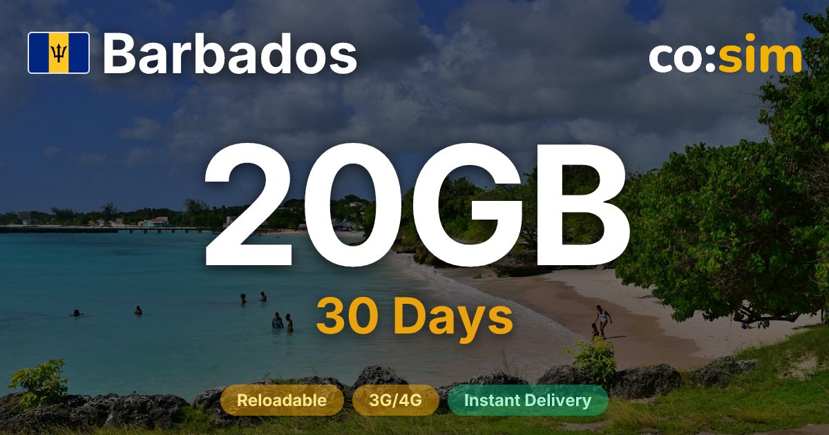 Barbade eSIM — 20GB