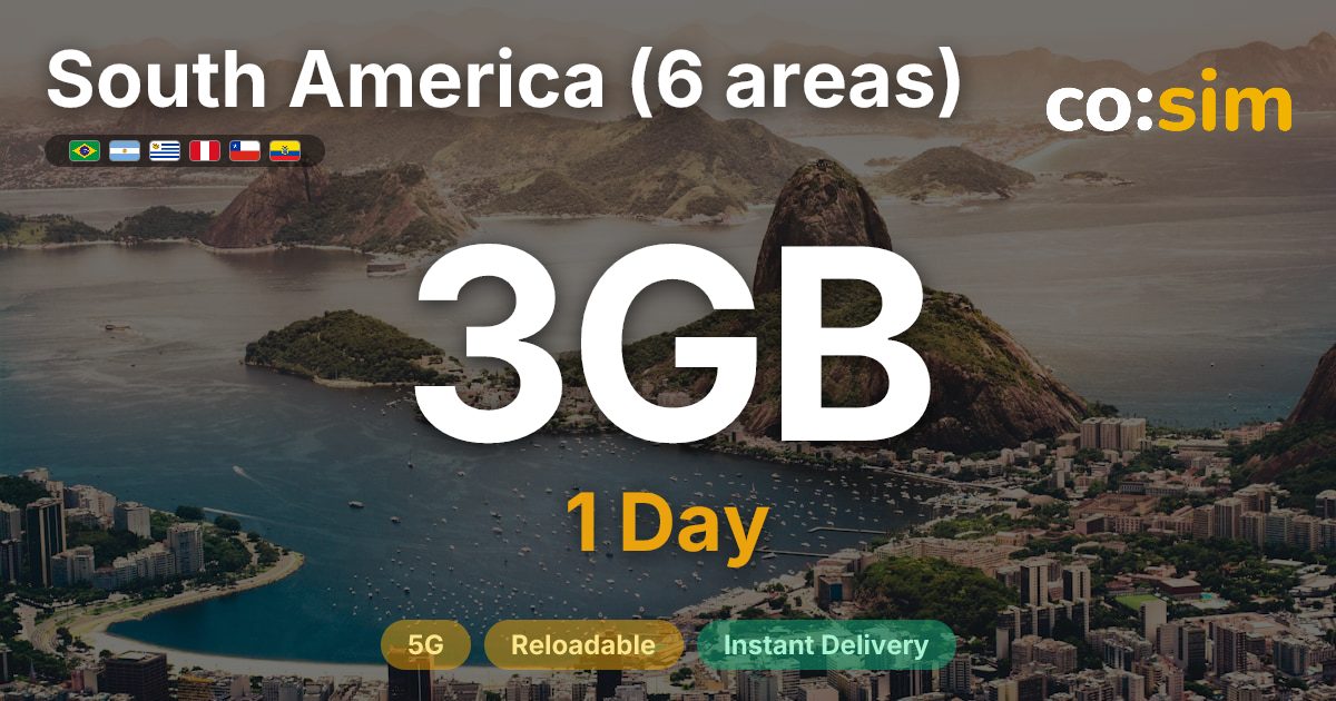 South America (6) eSIM — 3GB+∞