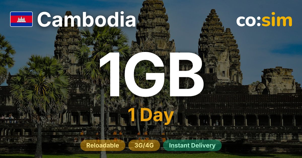 Cambodge eSIM — 1GB+∞