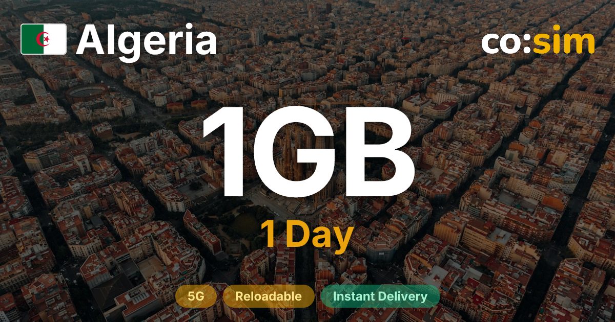 Algérie eSIM — 1GB+∞