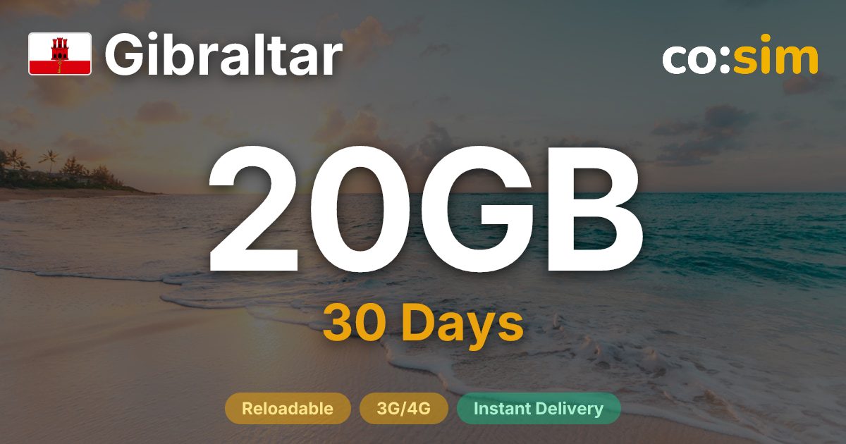 Gibraltar eSIM — 20GB