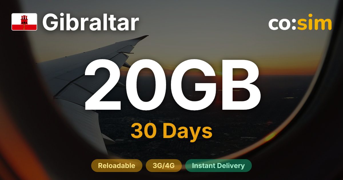 Gibraltar eSIM — 20GB