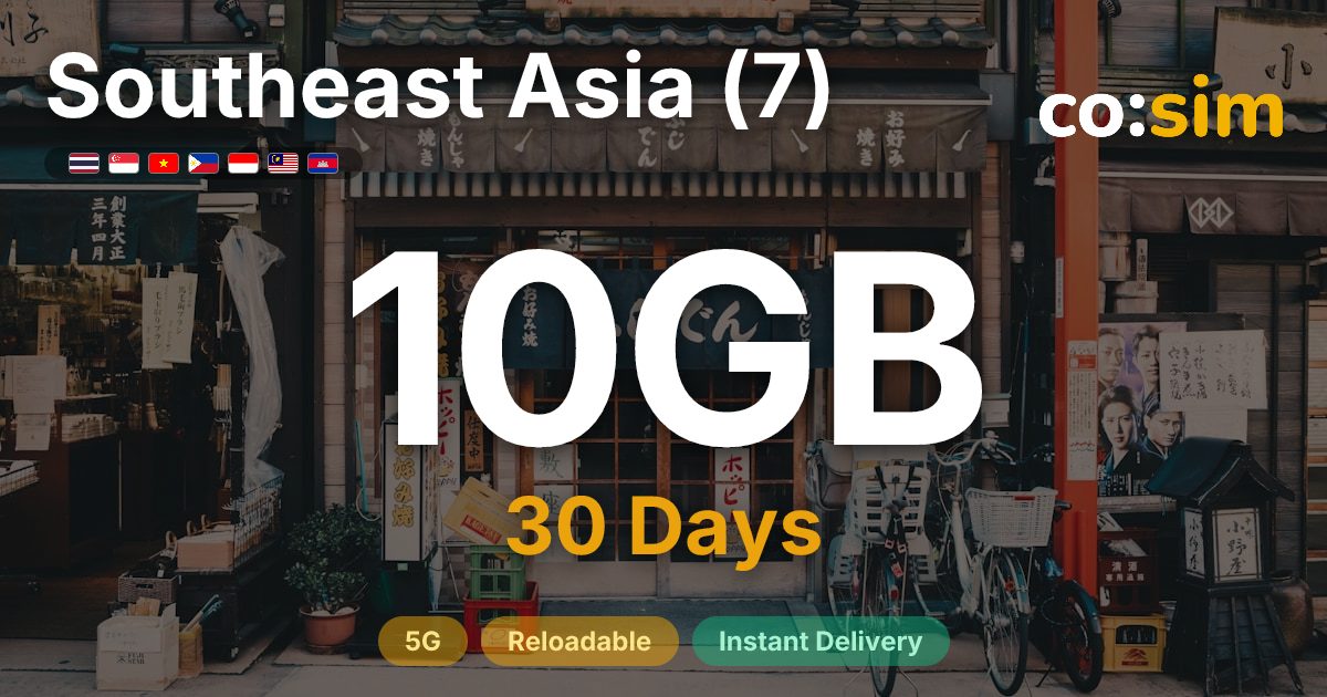 Southeast Asia (7) eSIM — 10GB