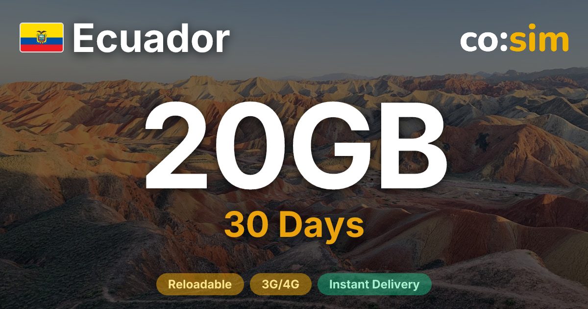 Ecuador eSIM — 20GB