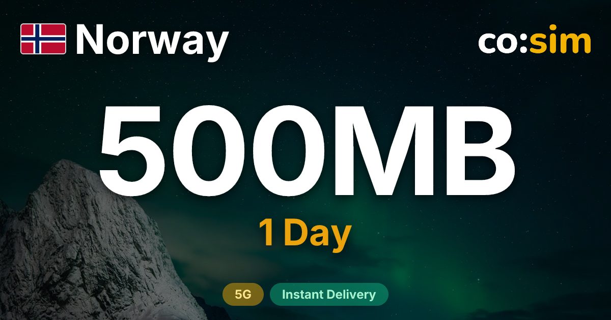 ノルウェー eSIM — 500MB+∞