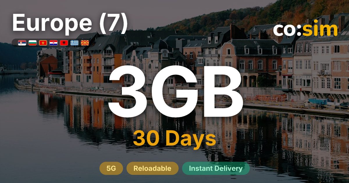 Europe (7) eSIM — 3GB