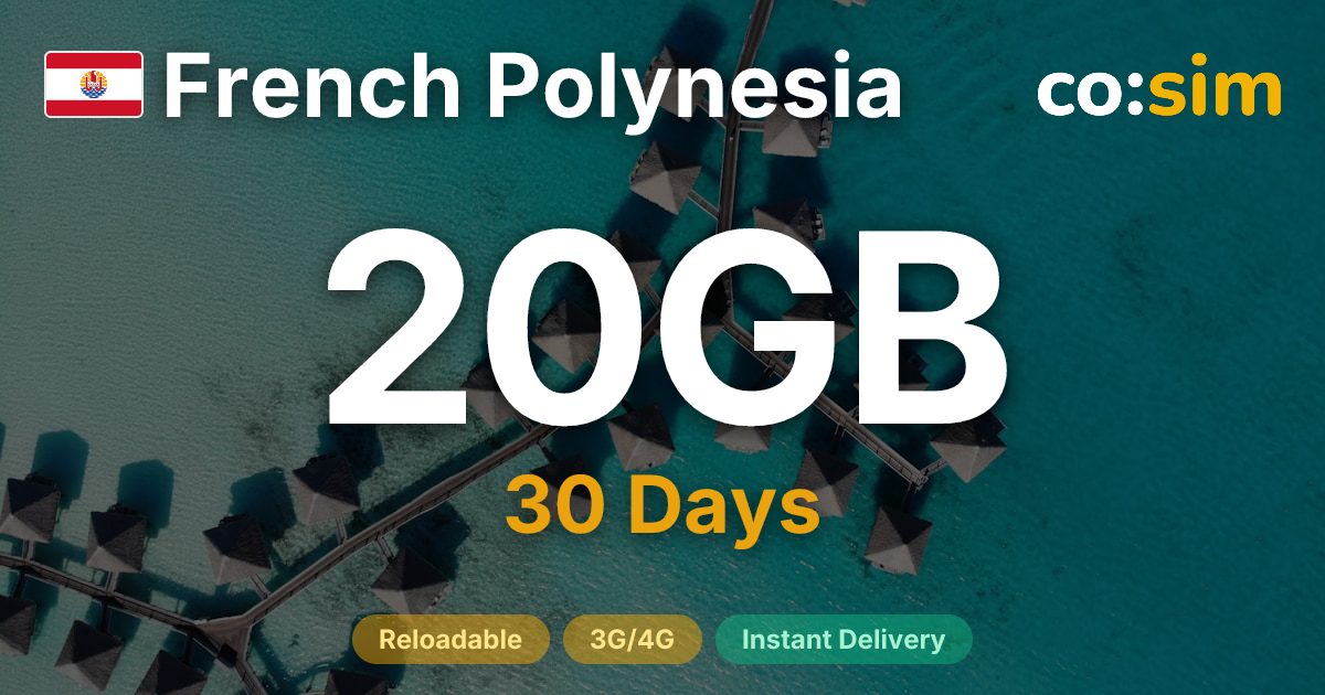 French Polynesia eSIM — 20GB