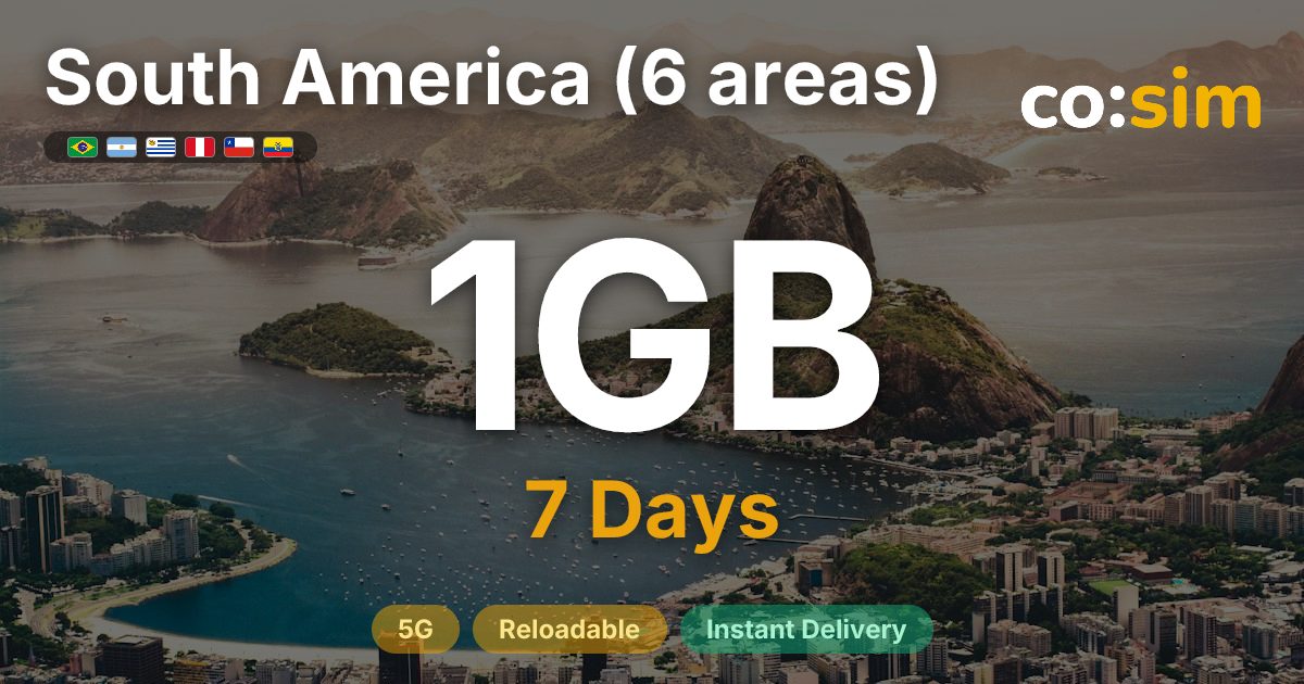 South America (6) eSIM β 1GB
