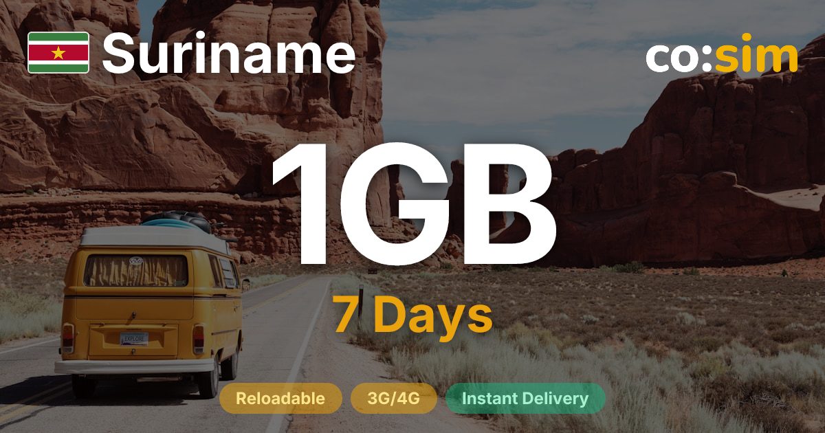 Suriname eSIM — 1GB