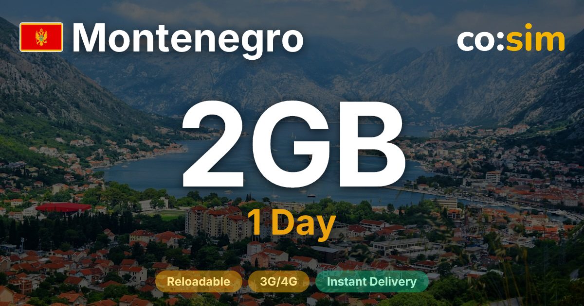 몬테네그로 eSIM — 2GB+∞