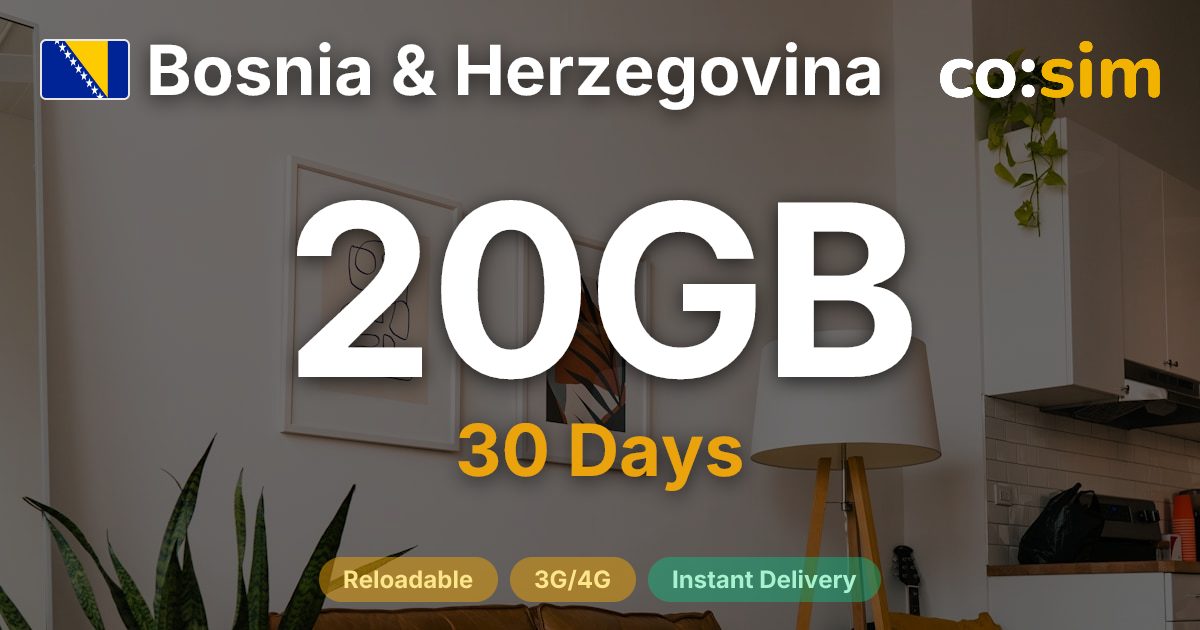 Bosnia & Herzegovina eSIM — 20GB