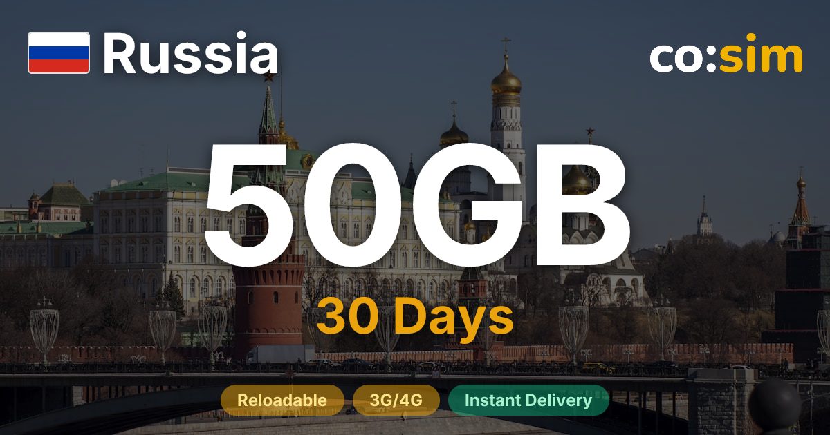 Russia eSIM — 50GB