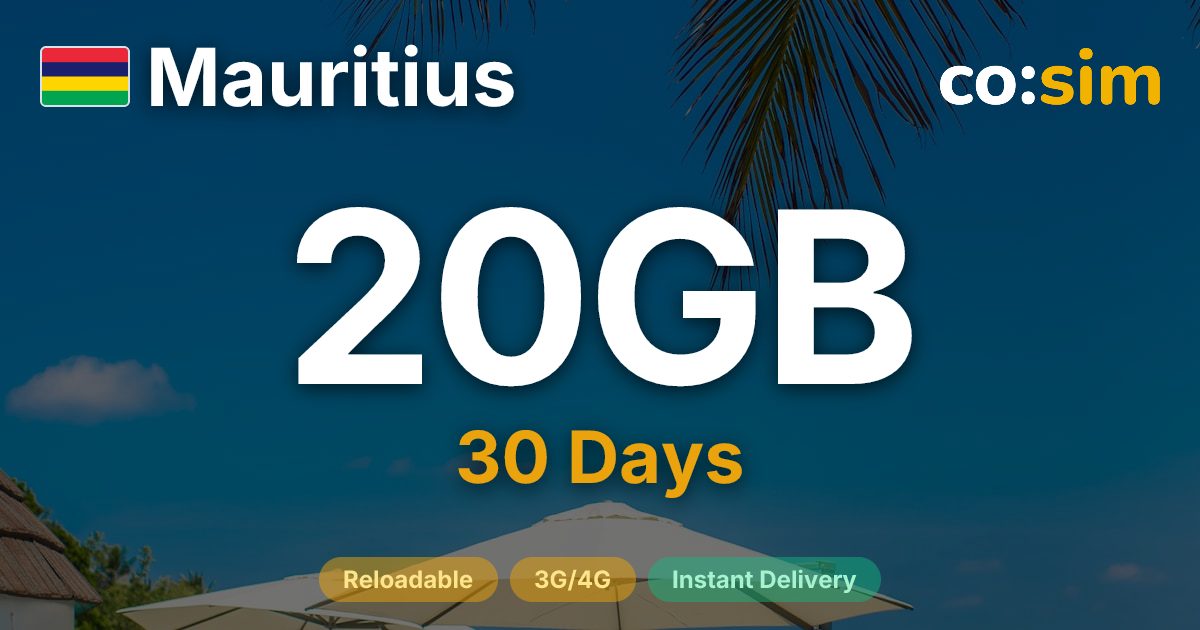 Mauritius eSIM — 20GB