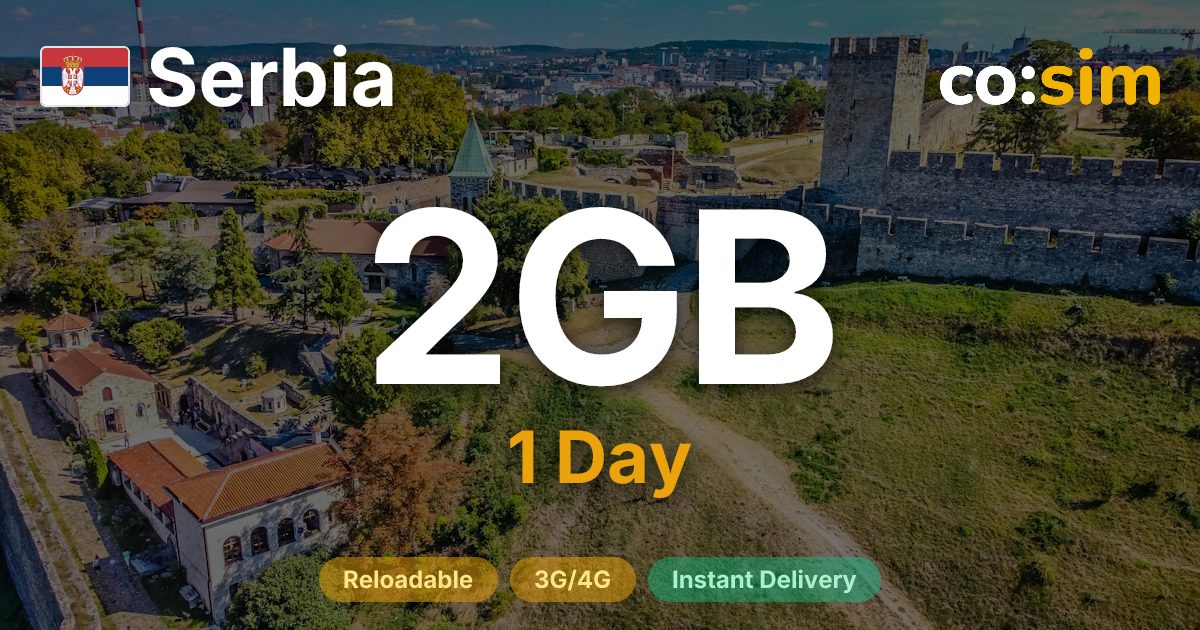 세르비아 eSIM — 2GB+∞