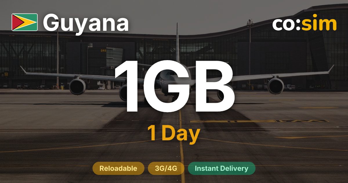 Guyana eSIM — 1GB+∞
