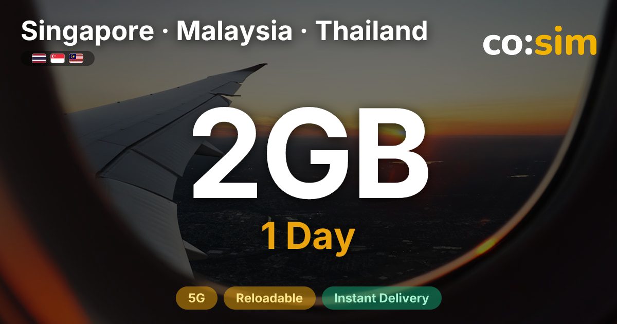 Singapore, Malaysia & Thailand eSIM — 2GB+∞