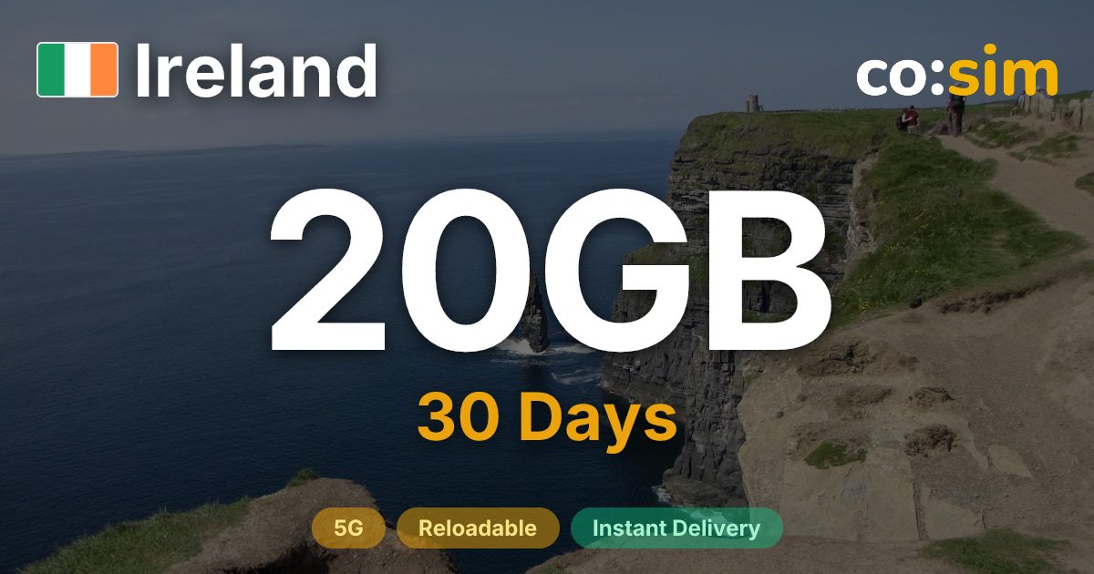 Ireland eSIM — 20GB