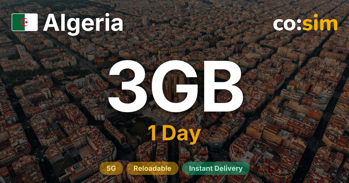 Algeria eSIM — 3GB+∞