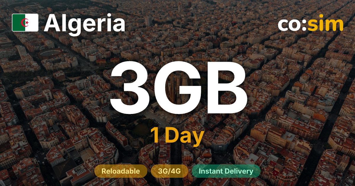 アルジェリア eSIM — 3GB+∞