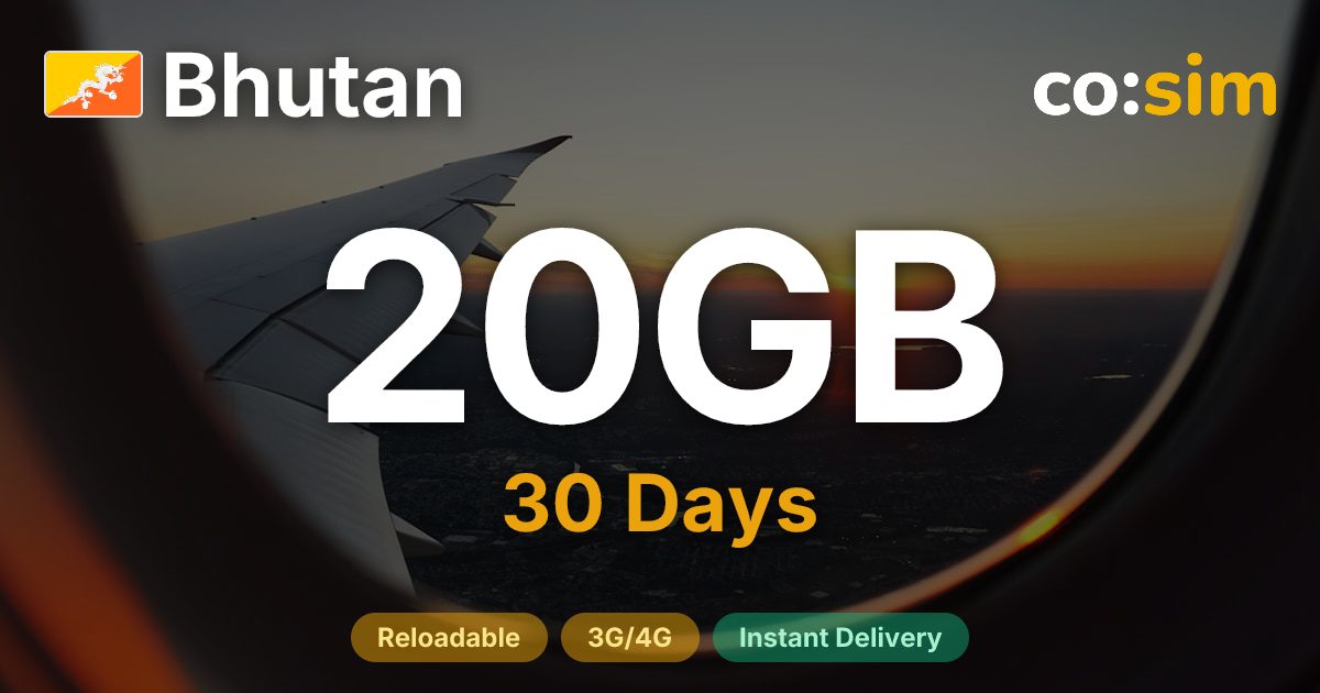 Bhutan eSIM — 20GB