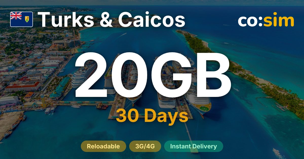 Turks & Caicos eSIM — 20GB