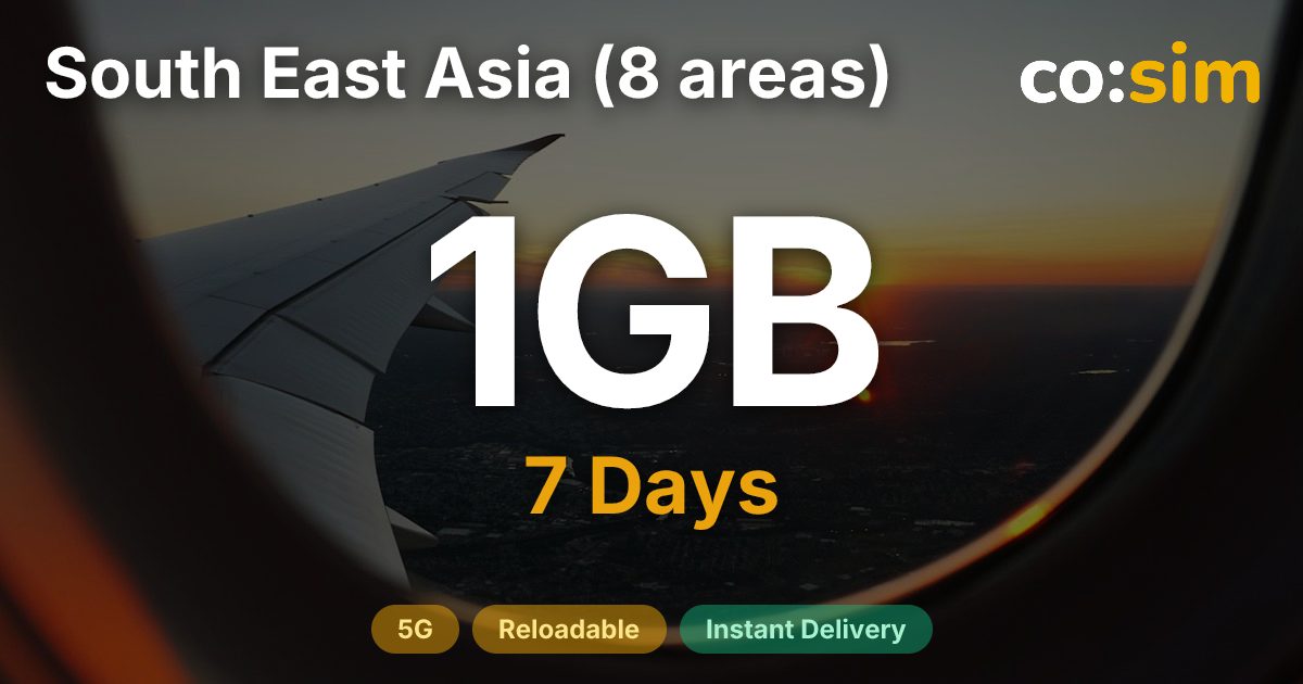 동남아시아 8개 지역 eSIM — 1GB