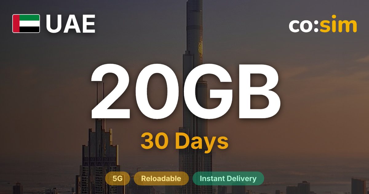 Emiratos Árabes Unidos eSIM — 20GB