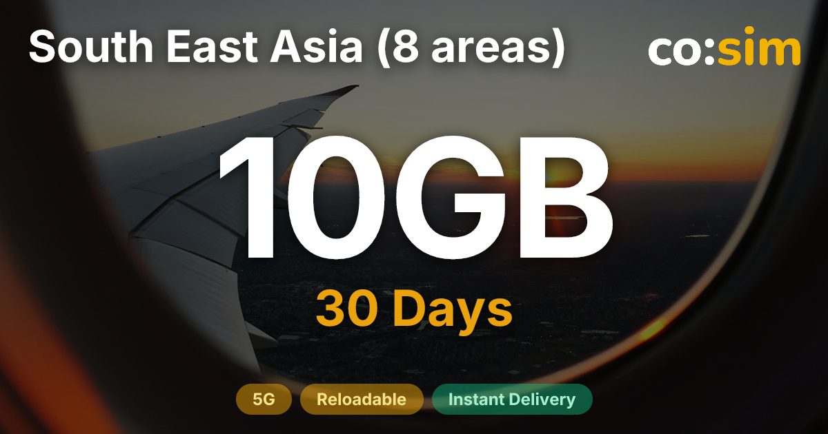 東南アジア8地域 eSIM — 10GB
