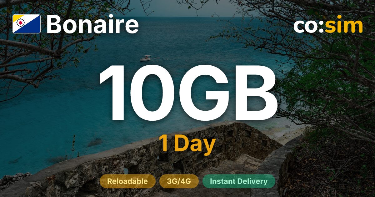 Caribbean Netherlands eSIM — 10GB+∞