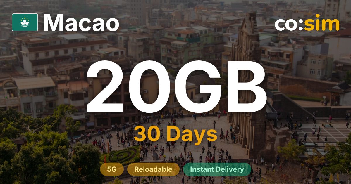Macau eSIM — 20GB