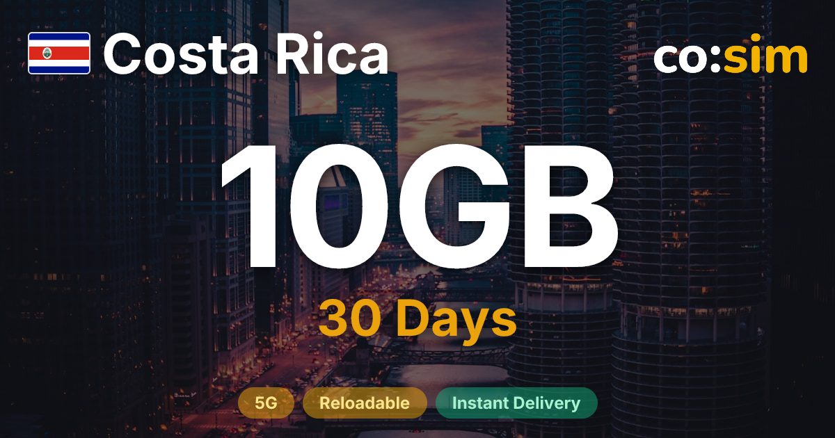 Costa Rica eSIM — 10GB